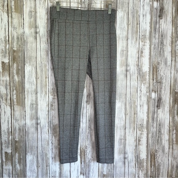 Loft Grey Plaid Pull On Leggings - Picture 2 of 5